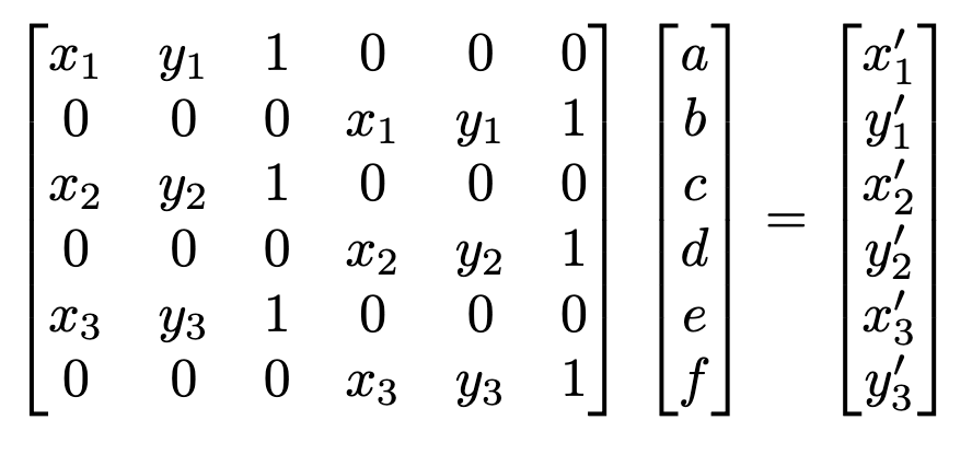 Affine Matrix Setup